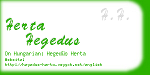 herta hegedus business card